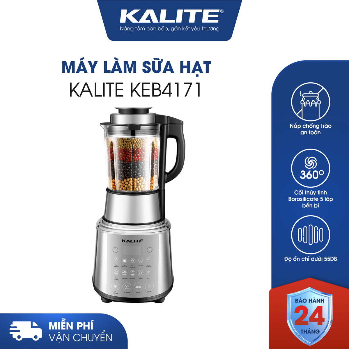 Máy làm sữa hạt KALITE KCB4741 cao cấp, sấy khô khử khuẩn