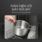 Bộ nồi chảo inox liền khối KALITE ECO Trio, inox 304 an toàn ,3 lớp bắt từ tốt - Ảnh 4