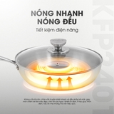 Chảo rán inox liền khối KALITE KFP2401 - Vung kính chịu lực - Ảnh 8