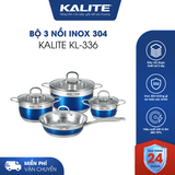 Bộ nồi chảo KALITE KL-336 inox cao cấp siêu bền đáy 5 lớp - Ảnh 1