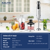 Máy xay cầm tay Kalite KEB4112 thiết kế nhỏ gọn 12+1 cấp tốc độ - Ảnh 2