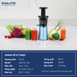 Máy ép chậm KALITE KL-530 nhỏ gọn, kiệt bã, êm ái - Ảnh 2