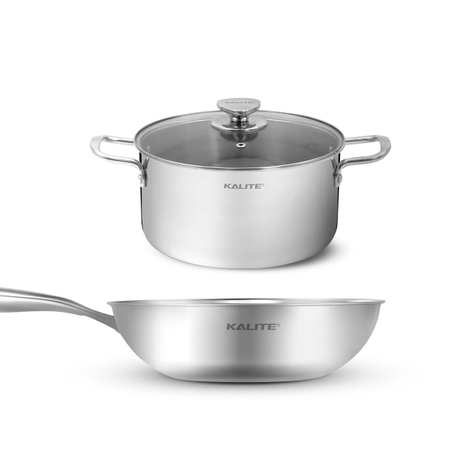 Bộ nồi chảo inox KALITE ECO Dual, inox 304, 3 lớp bắt từ tốt